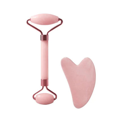 Gua Sha Rose Quartz en Roller Rose Quartz - LuviSkin